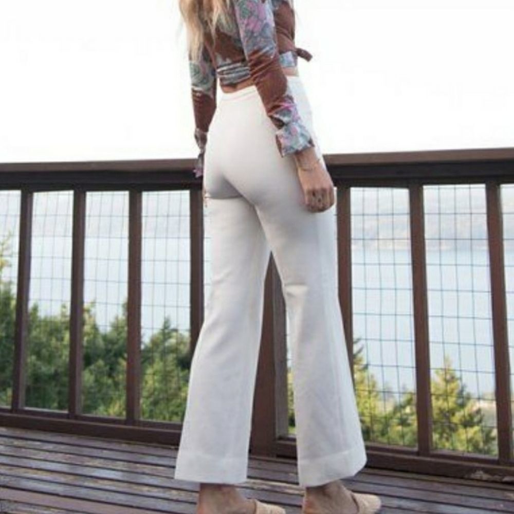 60s White Highwaist Wide Leg Pants